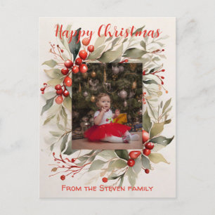 Your Christmas Postcard watercolor    your photo
