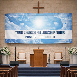 Your Church Fellowship Blue Heavenly Sky Banner