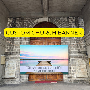 Your Church Fellowship Lake Dock Sky Banner