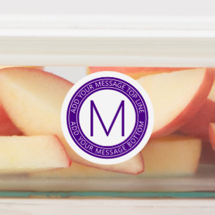 Your Circular Text & Monogram   Purple Waterproof