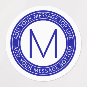 Your Circular Text & Monogram   Royal Blue