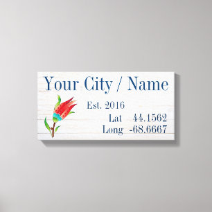 Your City or Family Name Latitude and Longitude Canvas Print