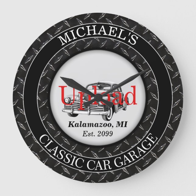 Your Classic Car Photo Upload Wall Clock (Front)