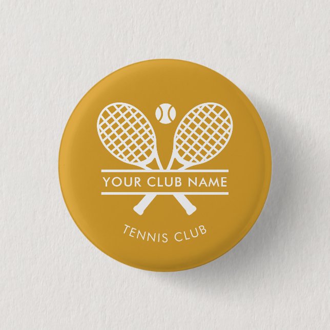 Your Club Name Lawn Tennis Racket Icons Team Swag 3 Cm Round Badge (Front)