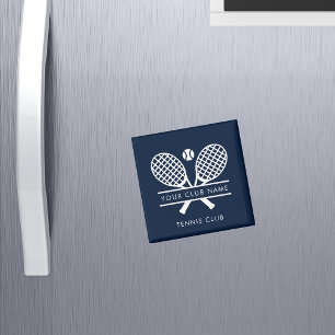 Your Club Name Tennis Sports Navy Blue Magnet