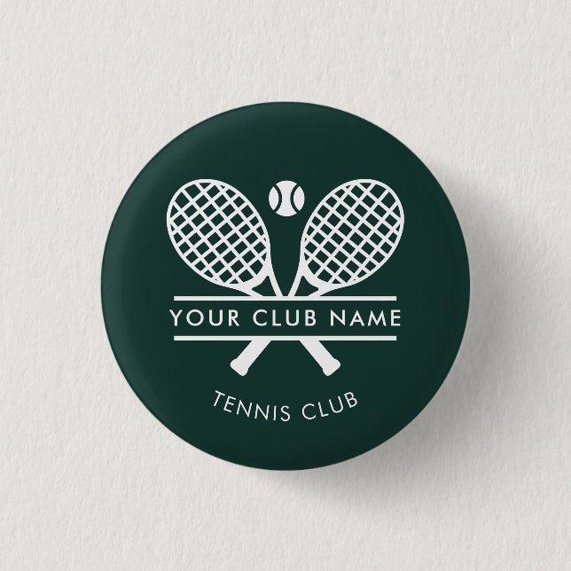 Your Club Name Tennis Team Green Custom 3 Cm Round Badge (Front)