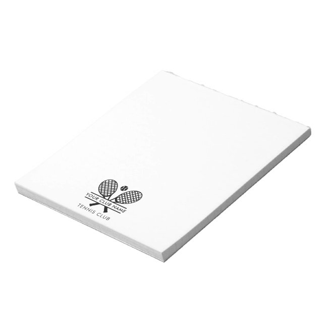 Your Club Name Tennis Team Staff Any Colour Logo Notepad (Rotated)