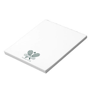 Your Club Name Tennis Team Staff Green Logo Notepad