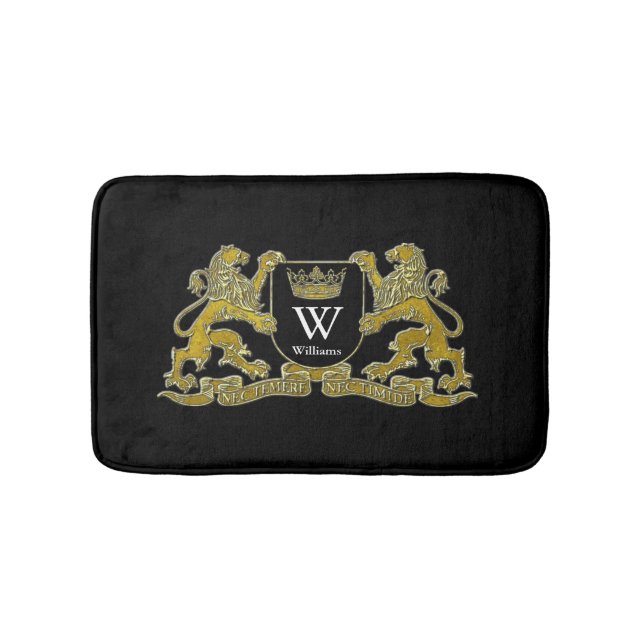 Your Coat of Arms Monogram and Colour Bath Mat (Front)