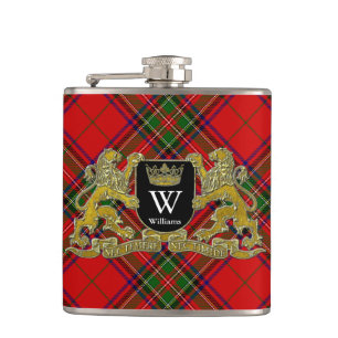Your Coat of Arms Monogram and Tartan Hip Flask