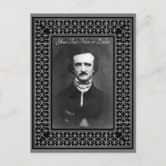 Your Color/Text Edgar Allen Poe Vintage Border Postcard