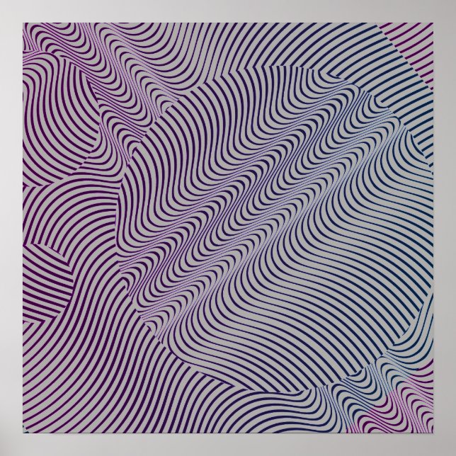 Your color with Op Art Waves Poster (Front)