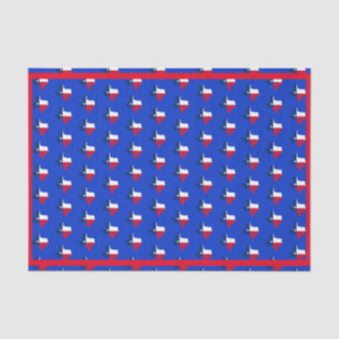 Your Colour/Border Texas State Flag Blue & Red Tissue Paper