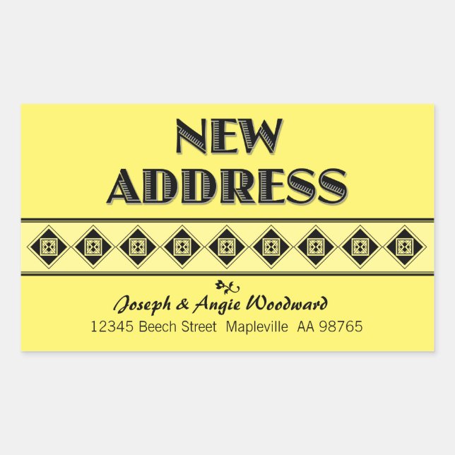 Your Colour Choice! Custom New Address Stickers (Front)