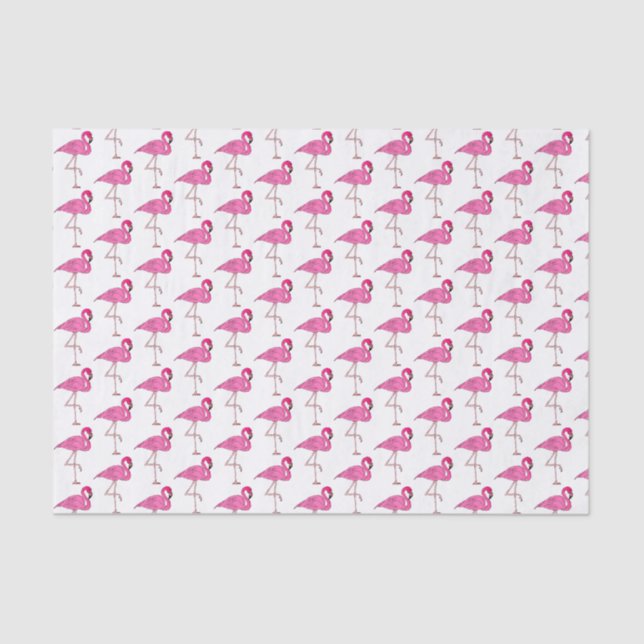 Your Colour Cute Tropical Pink Flamingo Summer Bir Tissue Paper (Front)