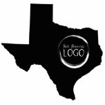 Your Colour Texas Shape with Logo Image Photo Sculpture Key Ring<br><div class="desc">You can change the colour of the shape of the state of Texas. 
Note: The coastline and outline are artistically changed to make it easier for the system to create the cutout shape.
If you move your logo image,  make sure to keep your logo image away from the edges.</div>