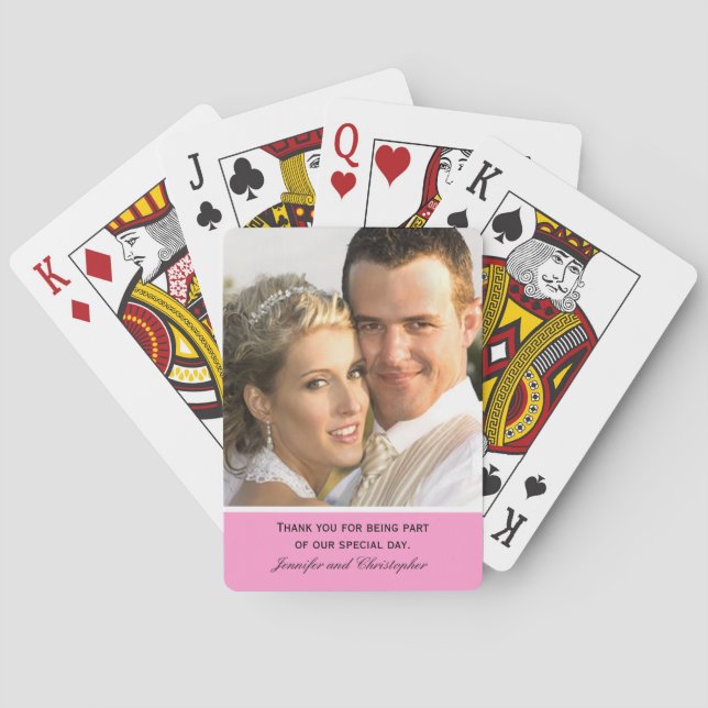 Your Colour Wedding Playing Cards with Photo (Back)