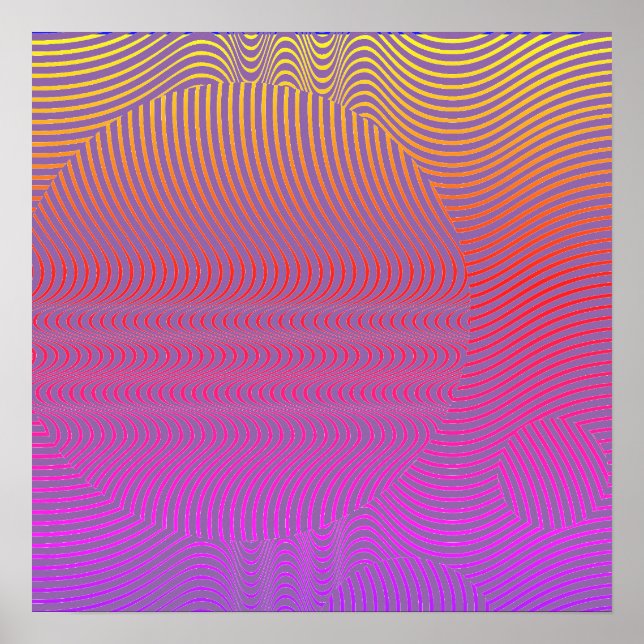 Your colour with Op Art Waves Poster (Front)