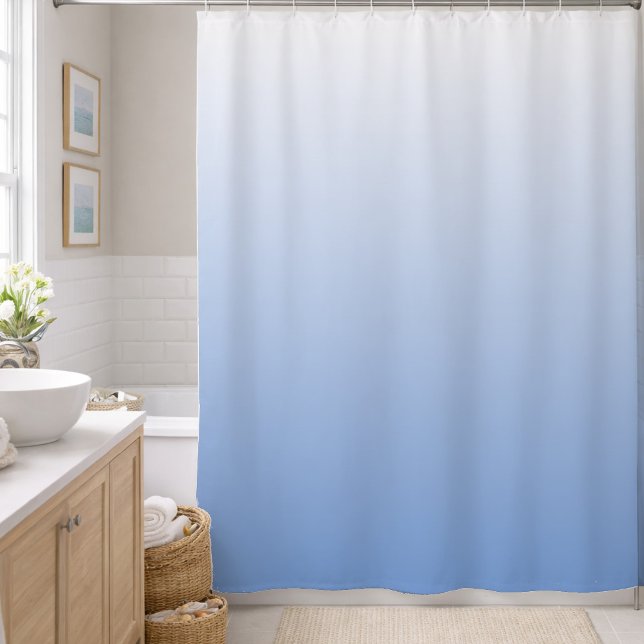 Your Colour with White Ombre Fade Gradient Shower Curtain (Creator Uploaded)