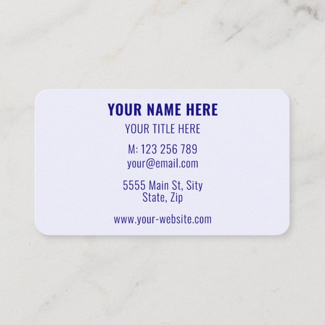Your Colours Business Name Promotional Personalise Business Card (Back)