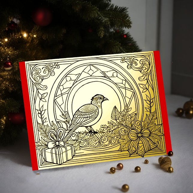 Your Colours Christmas Bird Foil Foil Holiday Card (Creator Uploaded)