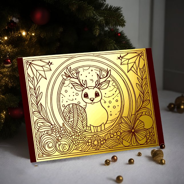 Your Colours Christmas Scene Foil Foil Holiday Card (Creator Uploaded)