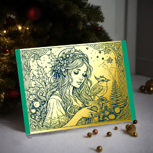 Your Colours Christmas Woman Foil Foil Holiday Card