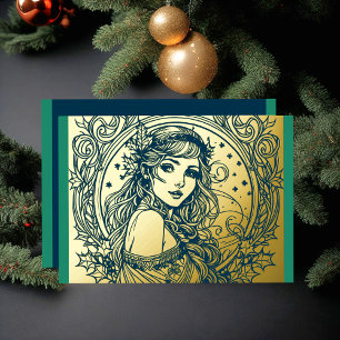 Your Colours Christmas Woman Foil Foil Holiday Card