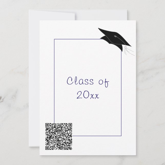 Your Colours Grad Party Invitation with QR Code (Back)