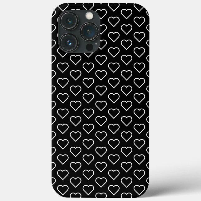 Your Colours Hearts - Black White Case-Mate iPhone Case (Back)