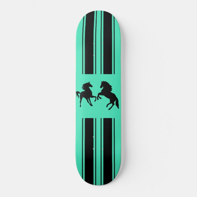 Your Colours Sports Skateboard with Black Horses (Front)