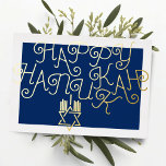 Your Colours Star of David Menorah Happy Hanukkah Foil Holiday Card<br><div class="desc">Star of David Menorah Happy Hanukkah</div>