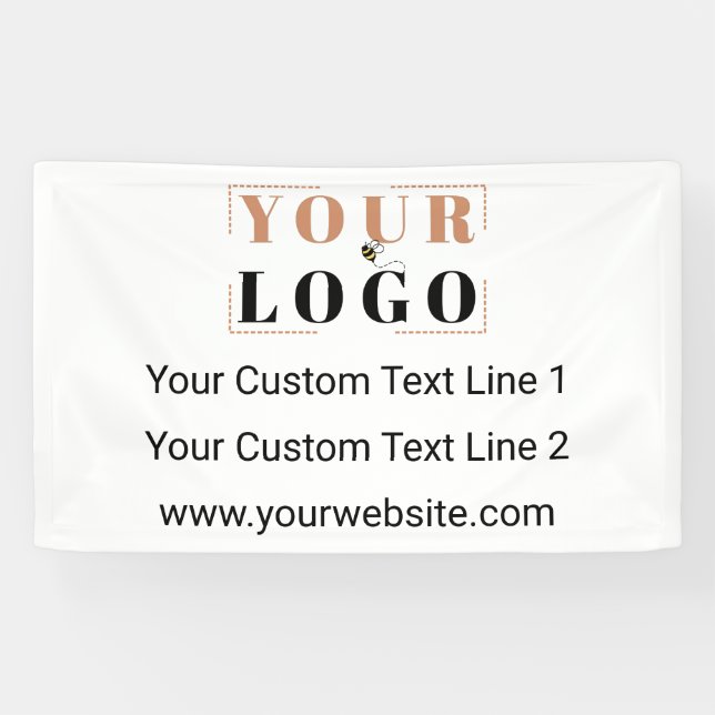 Your Company Business Logo and Custom Text Banner (Horizontal)