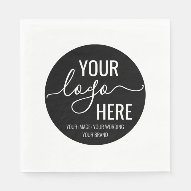 Your Company Business Logo Branding Custom Colour Napkin (Front)