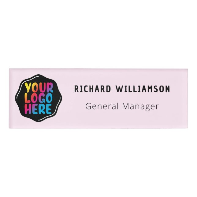 Your Company Business Logo Employee Name Badge Tag (Front)