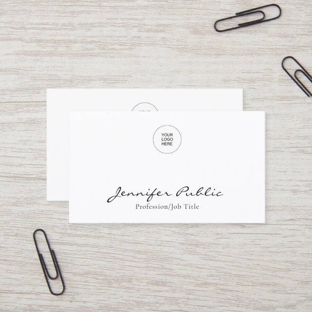 Your Company Business Logo Here Modern Elegant Business Card (Front/Back In Situ)