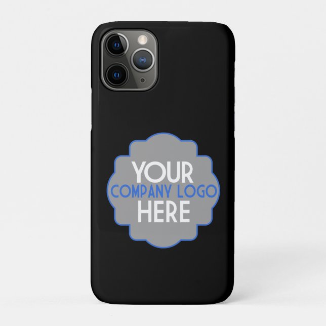 Your Company Business Logo on Black Vertical Case-Mate iPhone Case (Back)
