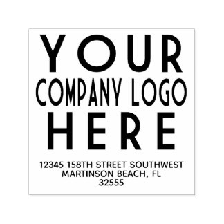 Your Company Business Logo Return Address 4 line Self-inking Stamp