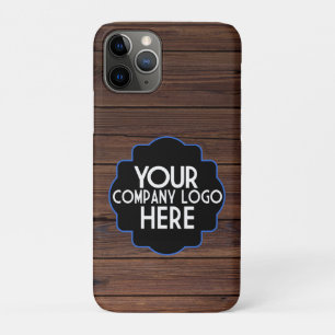Your Company Business Logo Rustic Wood Vertical iPhone 11 Pro Case