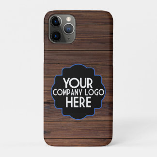 Your Company Business Logo Rustic Wood Vertical iPhone 11 Pro Case