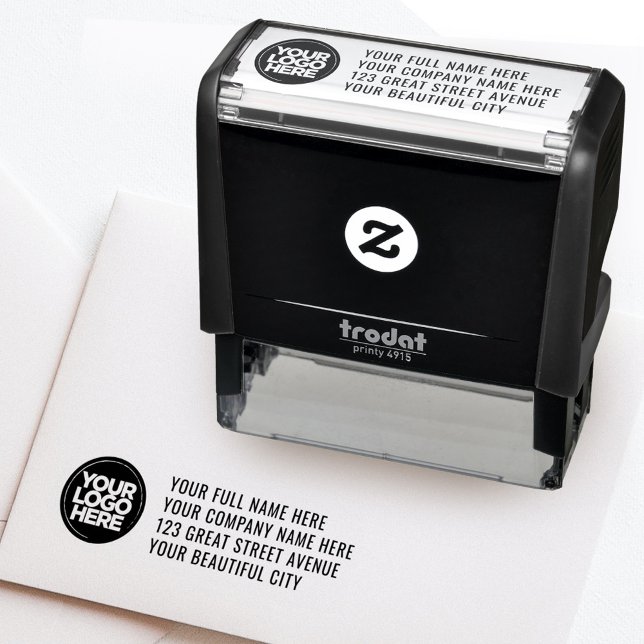 Your Company Logo Address Self-inking Stamp (Creator Uploaded)