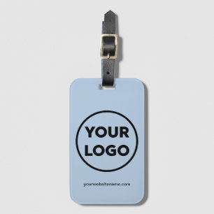 Your Company Logo and Business Website Light Blue Luggage Tag