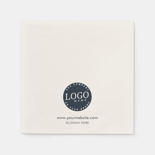 Your Company Logo and Business Website Paper Napkin (Front)