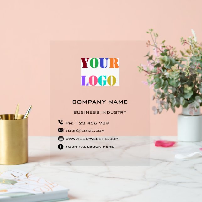 Your Company Logo and Custom Text Acrylic Sign (Wedding)