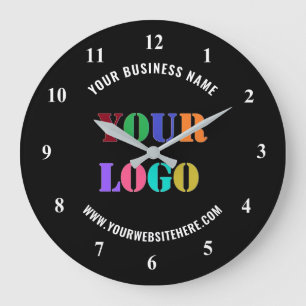 Your Company Logo and Custom Text Business Clock