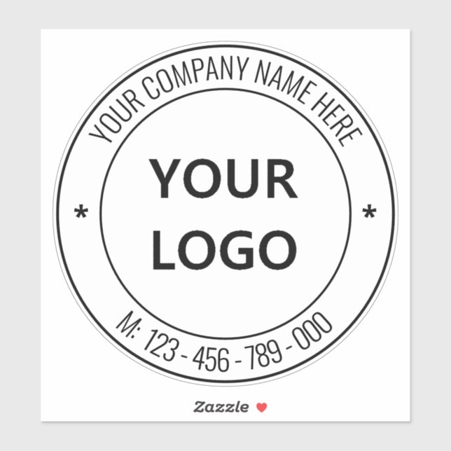 Your Company Logo and Custom Text Business Sticker (Sheet)