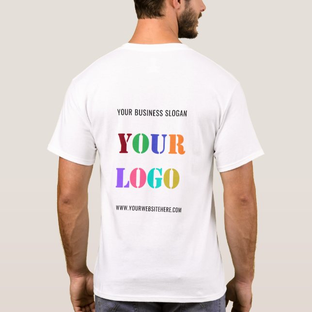 Your Company Logo and Custom Text Business T-Shirt (Back)