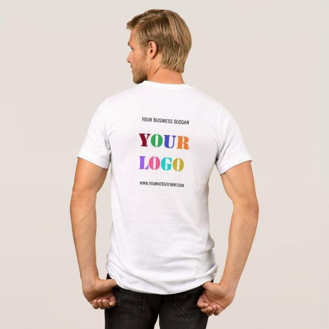 Your Company Logo and Custom Text Business T-Shirt Tri-Blend Shirt (Back Full)