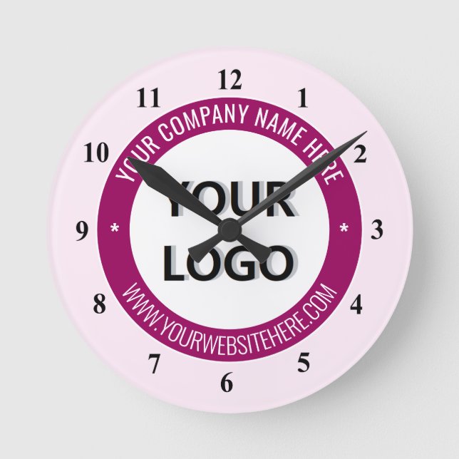 Your Company Logo and Custom Text Clock Template (Front)