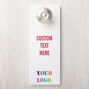 Your Company Logo and Custom Text Door Hanger